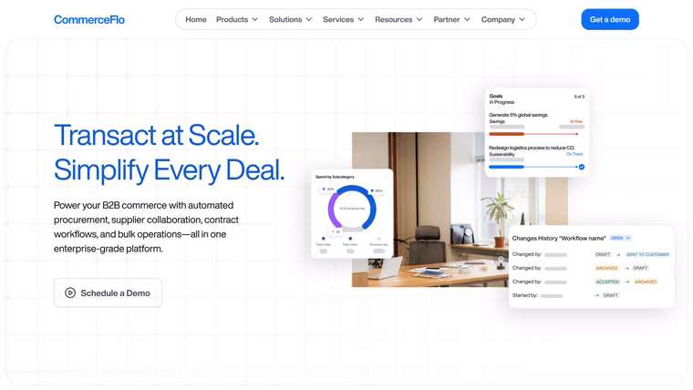 The CommerceFlo B2B Enterprise page, full length