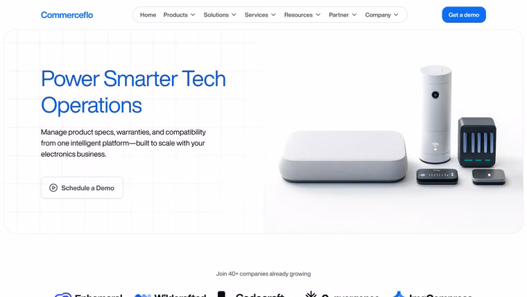 The CommerceFlo Electronics & Technology page, full length