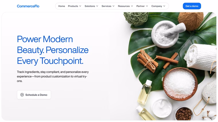 The CommerceFlo Health & Beauty page, full length