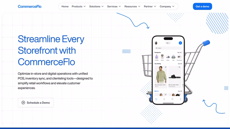 The CommerceFlo Retail Operations page, full length