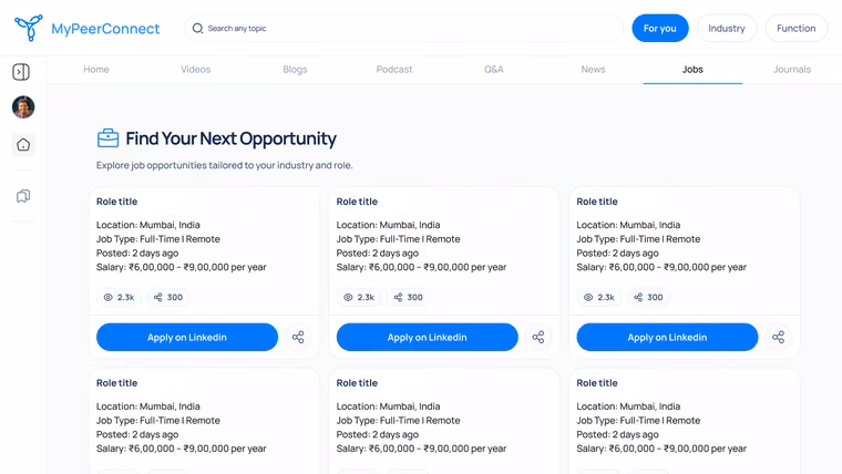 The jobs board, tailored to industry and role
