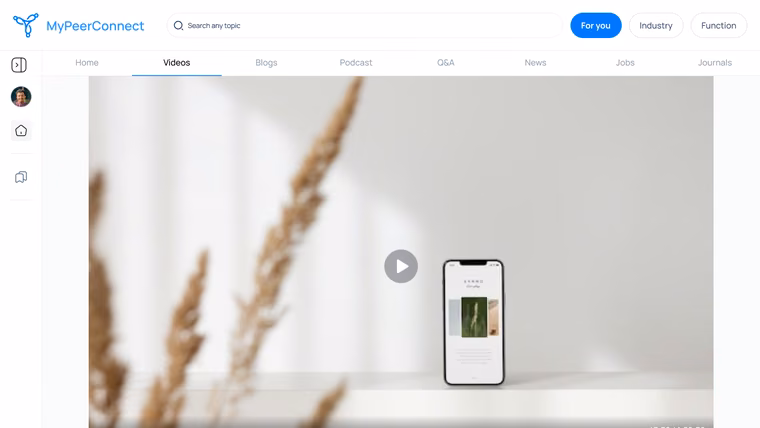 A video page with the player, source and related videos